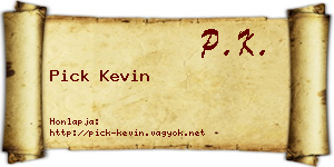 Pick Kevin névjegykártya